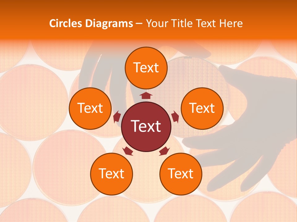 A Person's Hand Reaching For A Piece Of Orange Circles PowerPoint Template