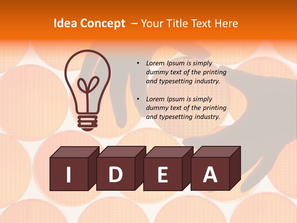 A Person's Hand Reaching For A Piece Of Orange Circles PowerPoint Template