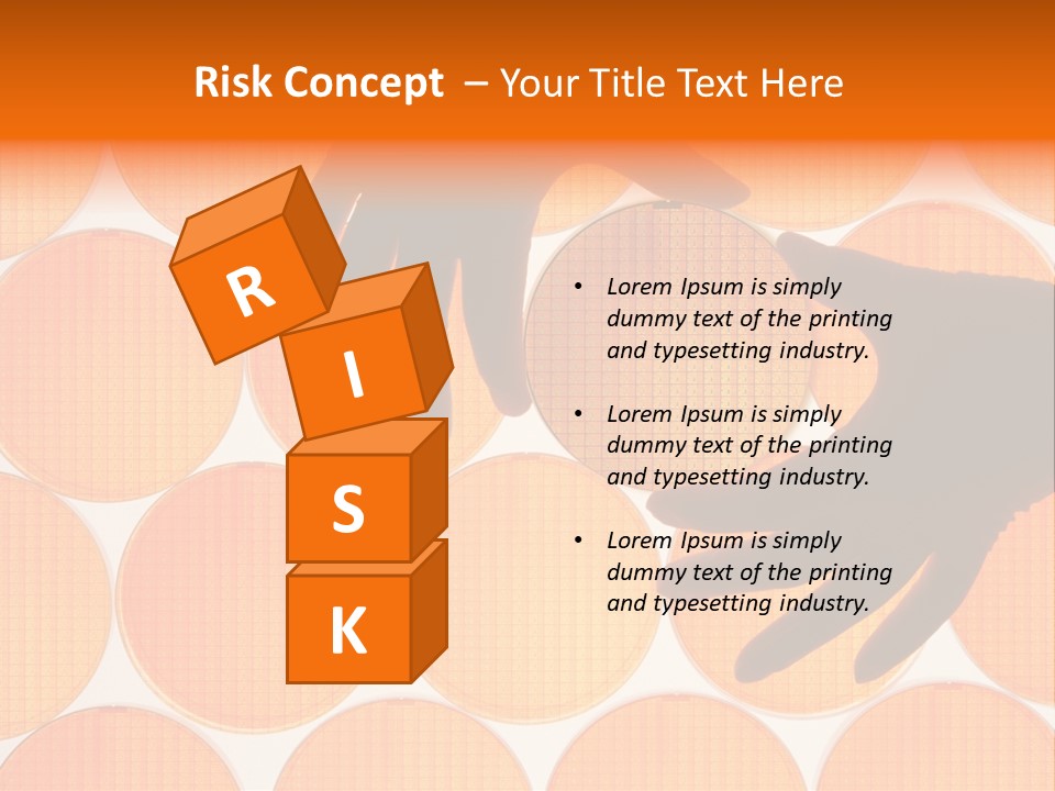 A Person's Hand Reaching For A Piece Of Orange Circles PowerPoint Template