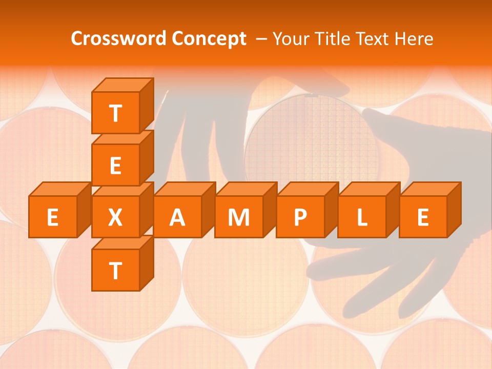 A Person's Hand Reaching For A Piece Of Orange Circles PowerPoint Template