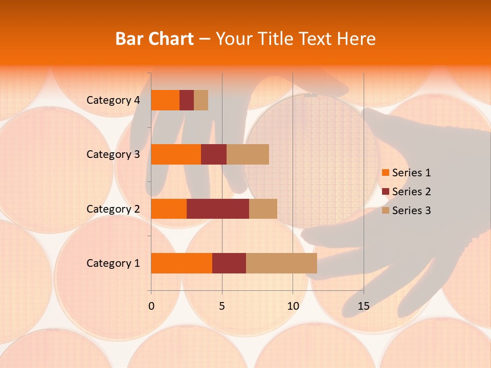 A Person's Hand Reaching For A Piece Of Orange Circles PowerPoint Template