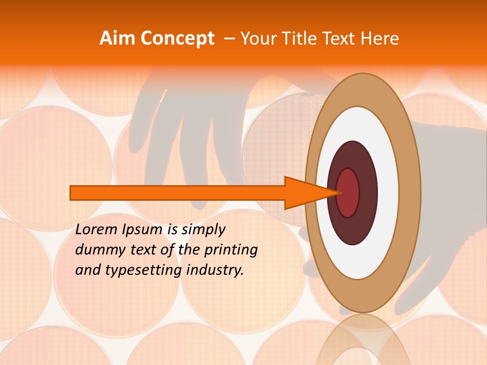 A Person's Hand Reaching For A Piece Of Orange Circles PowerPoint Template