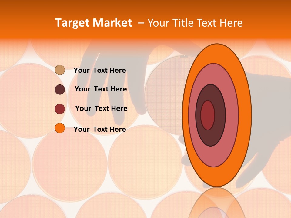 A Person's Hand Reaching For A Piece Of Orange Circles PowerPoint Template