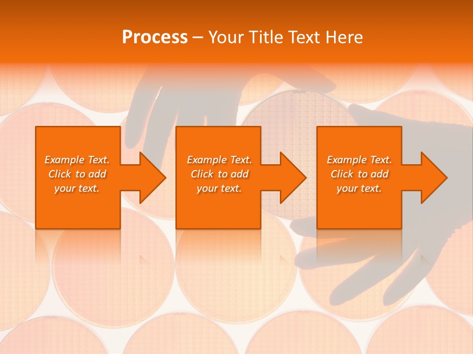 A Person's Hand Reaching For A Piece Of Orange Circles PowerPoint Template