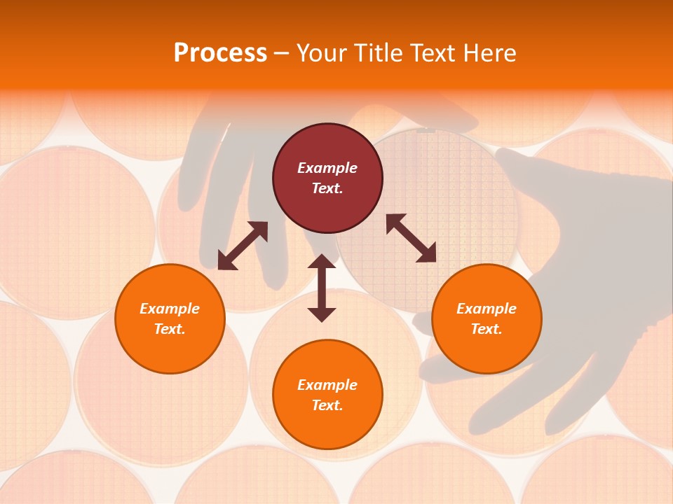 A Person's Hand Reaching For A Piece Of Orange Circles PowerPoint Template
