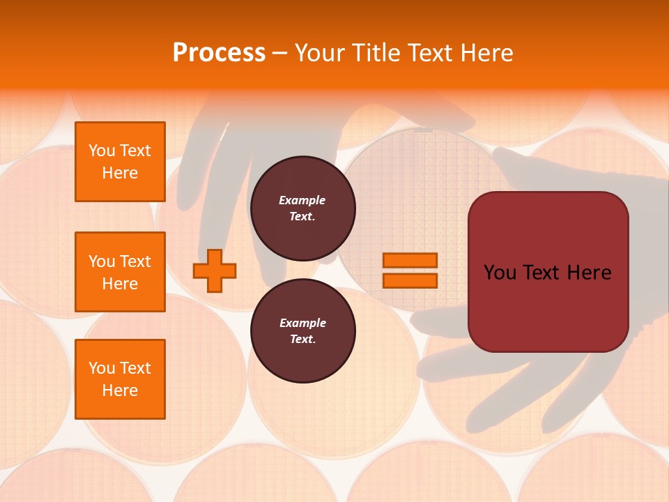 A Person's Hand Reaching For A Piece Of Orange Circles PowerPoint Template