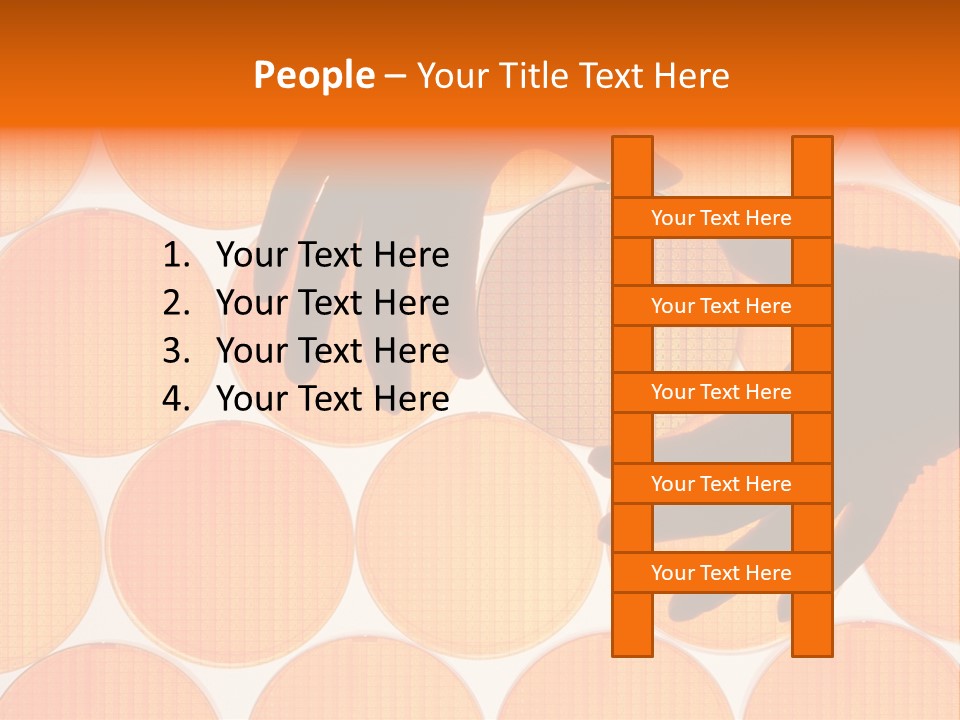 A Person's Hand Reaching For A Piece Of Orange Circles PowerPoint Template
