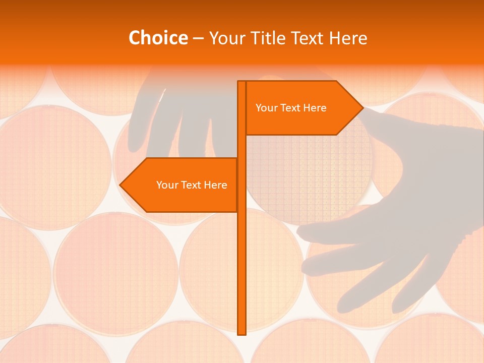 A Person's Hand Reaching For A Piece Of Orange Circles PowerPoint Template
