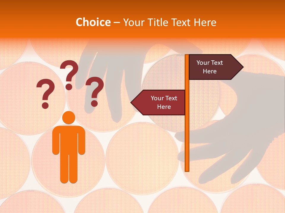 A Person's Hand Reaching For A Piece Of Orange Circles PowerPoint Template