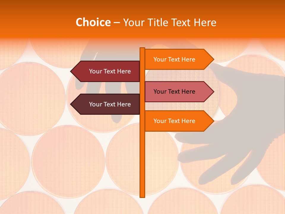 A Person's Hand Reaching For A Piece Of Orange Circles PowerPoint Template
