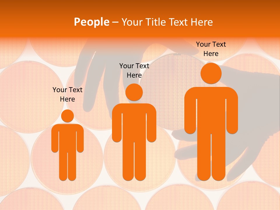 A Person's Hand Reaching For A Piece Of Orange Circles PowerPoint Template