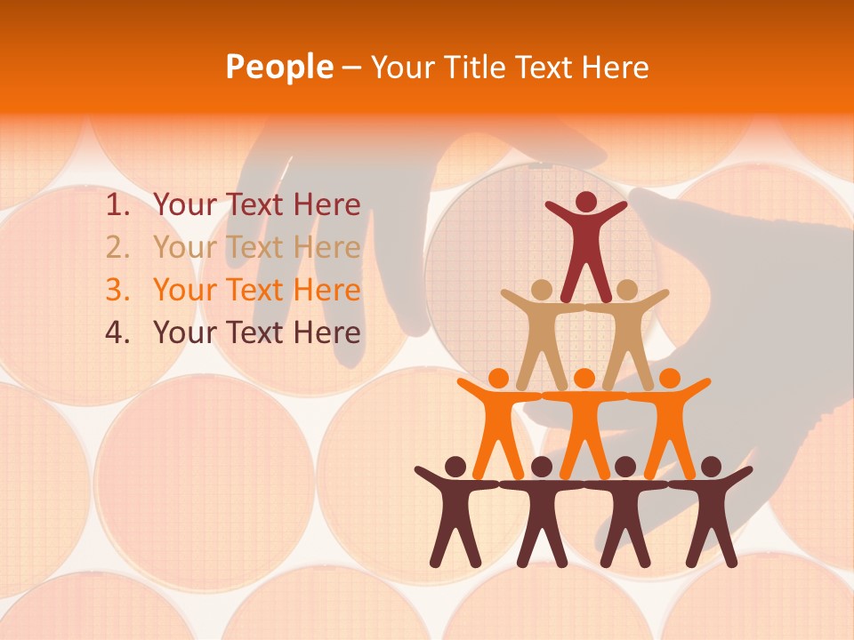 A Person's Hand Reaching For A Piece Of Orange Circles PowerPoint Template