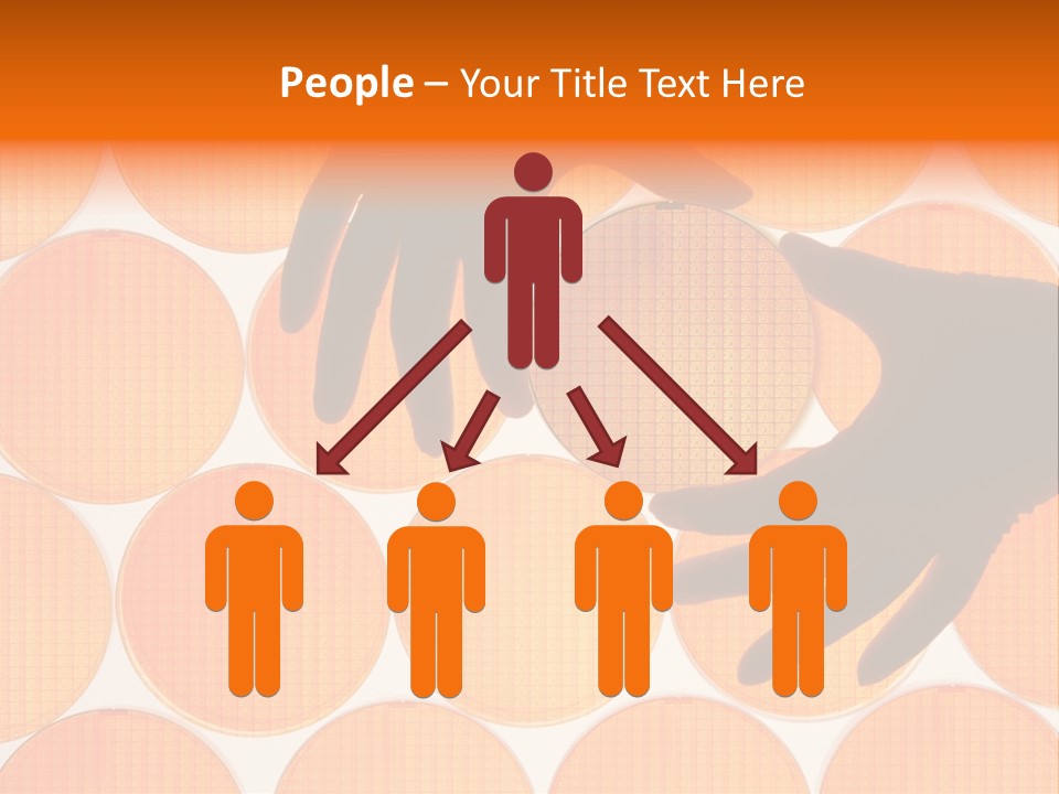 A Person's Hand Reaching For A Piece Of Orange Circles PowerPoint Template