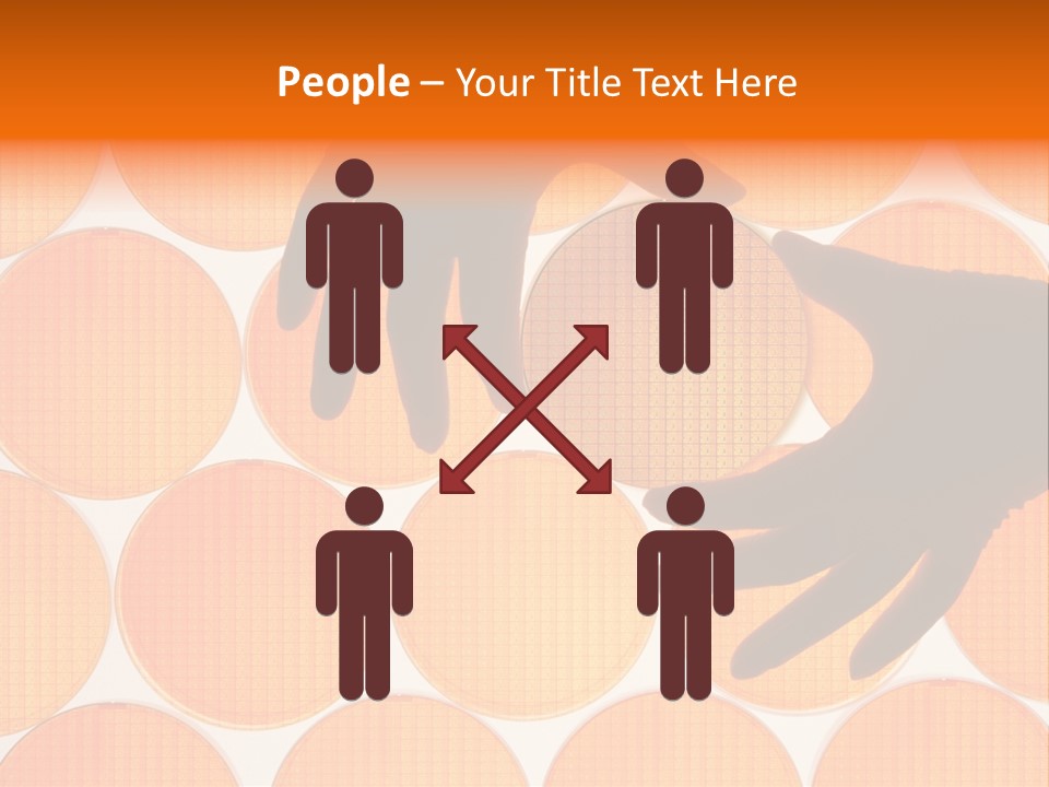 A Person's Hand Reaching For A Piece Of Orange Circles PowerPoint Template