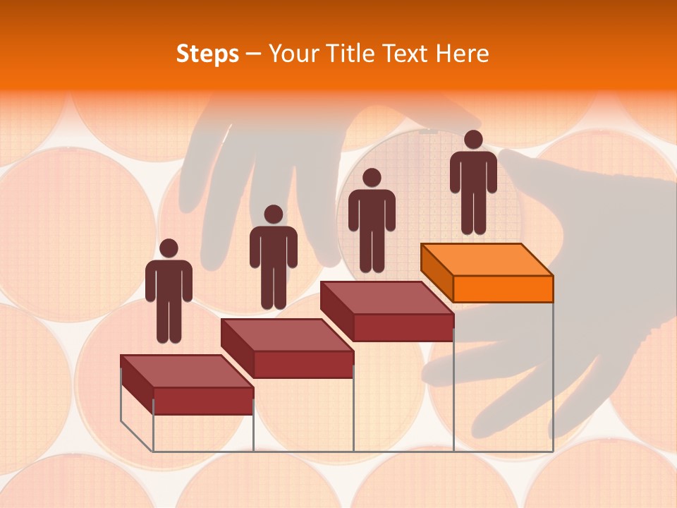 A Person's Hand Reaching For A Piece Of Orange Circles PowerPoint Template