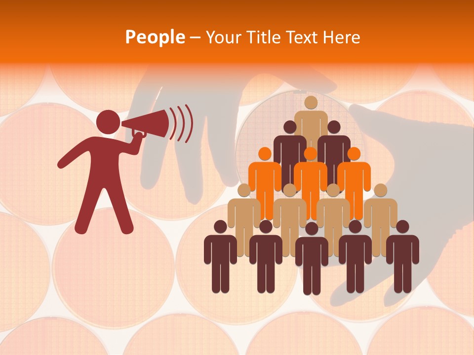 A Person's Hand Reaching For A Piece Of Orange Circles PowerPoint Template