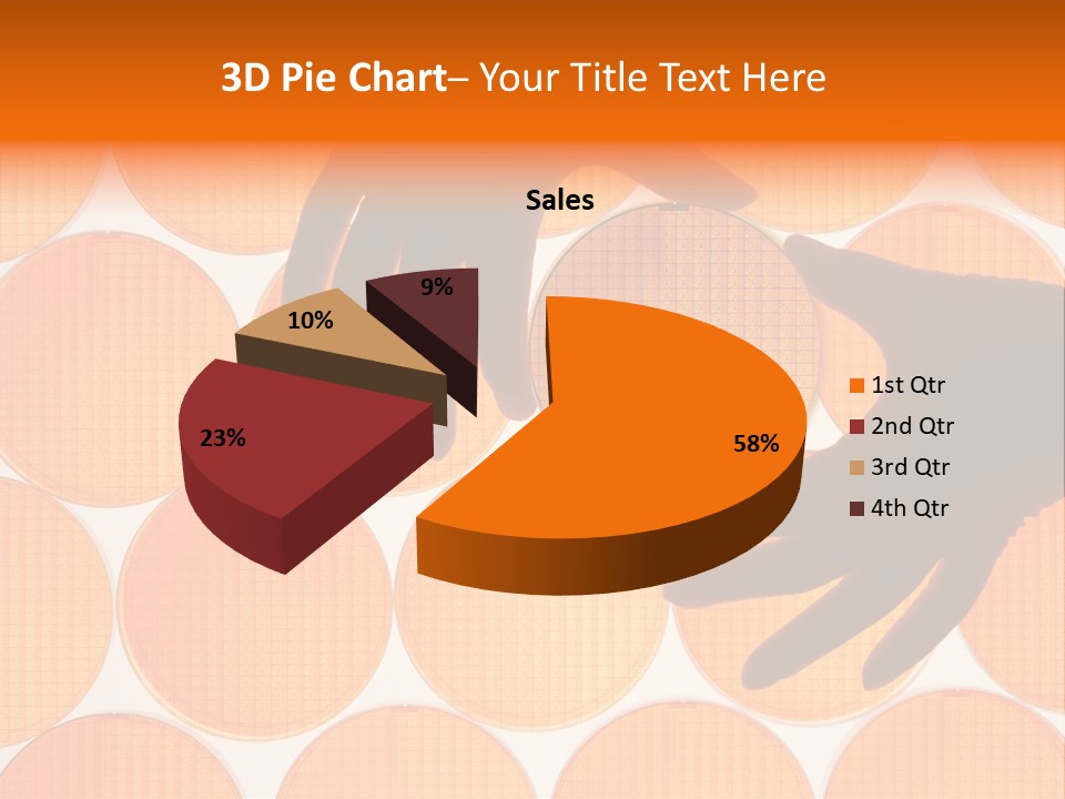A Person's Hand Reaching For A Piece Of Orange Circles PowerPoint Template