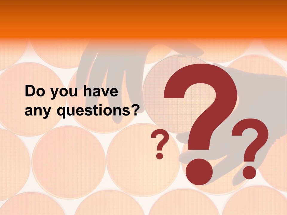 A Person's Hand Reaching For A Piece Of Orange Circles PowerPoint Template