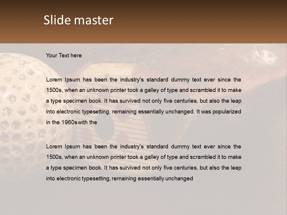 A Close Up Of A Golf Ball On A Table PowerPoint Template