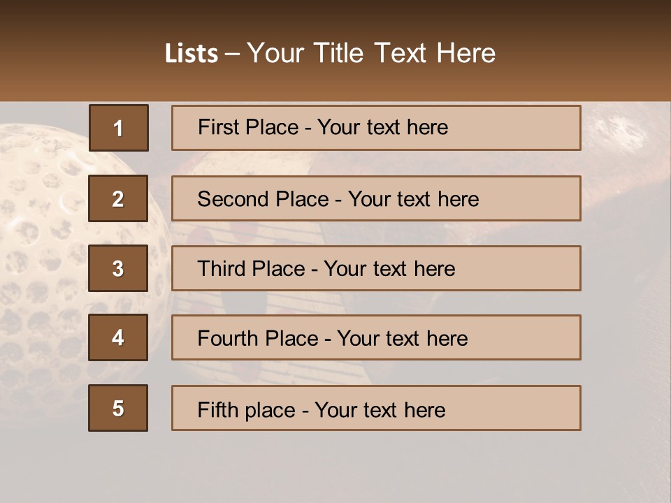 A Close Up Of A Golf Ball On A Table PowerPoint Template