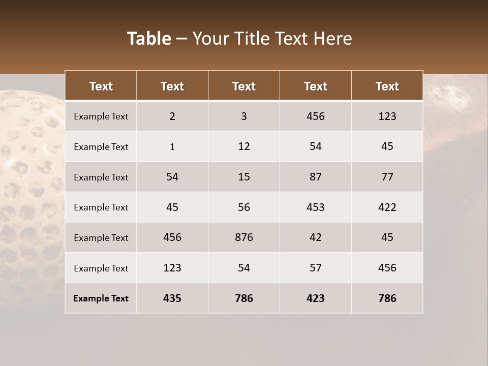 A Close Up Of A Golf Ball On A Table PowerPoint Template