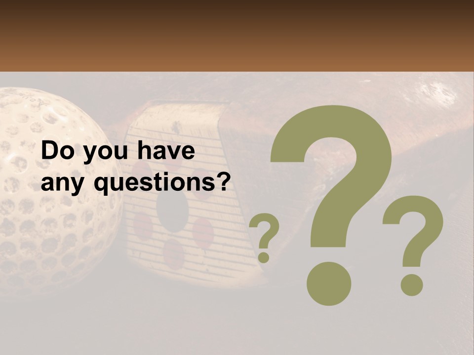 A Close Up Of A Golf Ball On A Table PowerPoint Template