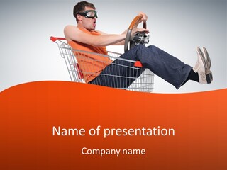 Goggles Male Trolley PowerPoint Template