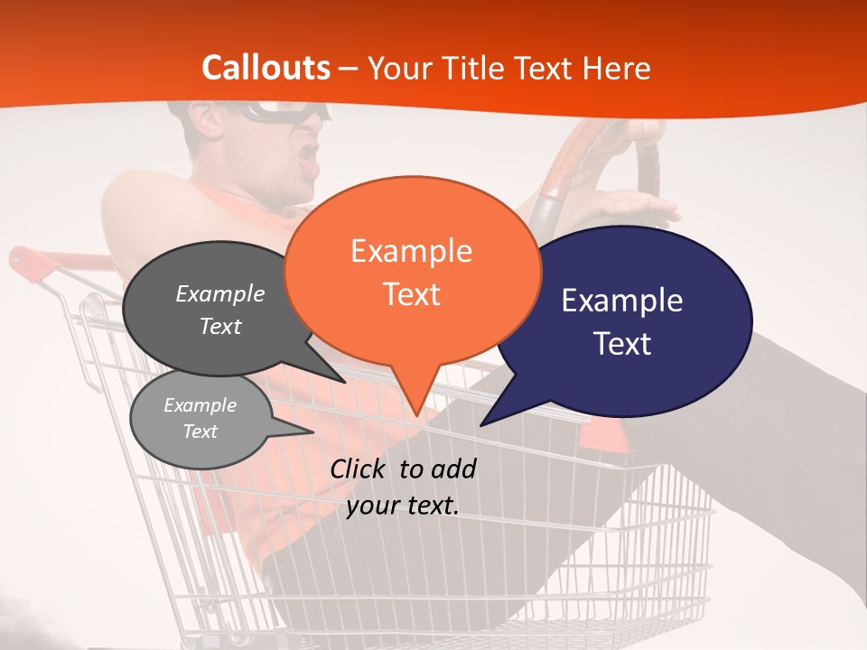 Goggles Male Trolley PowerPoint Template