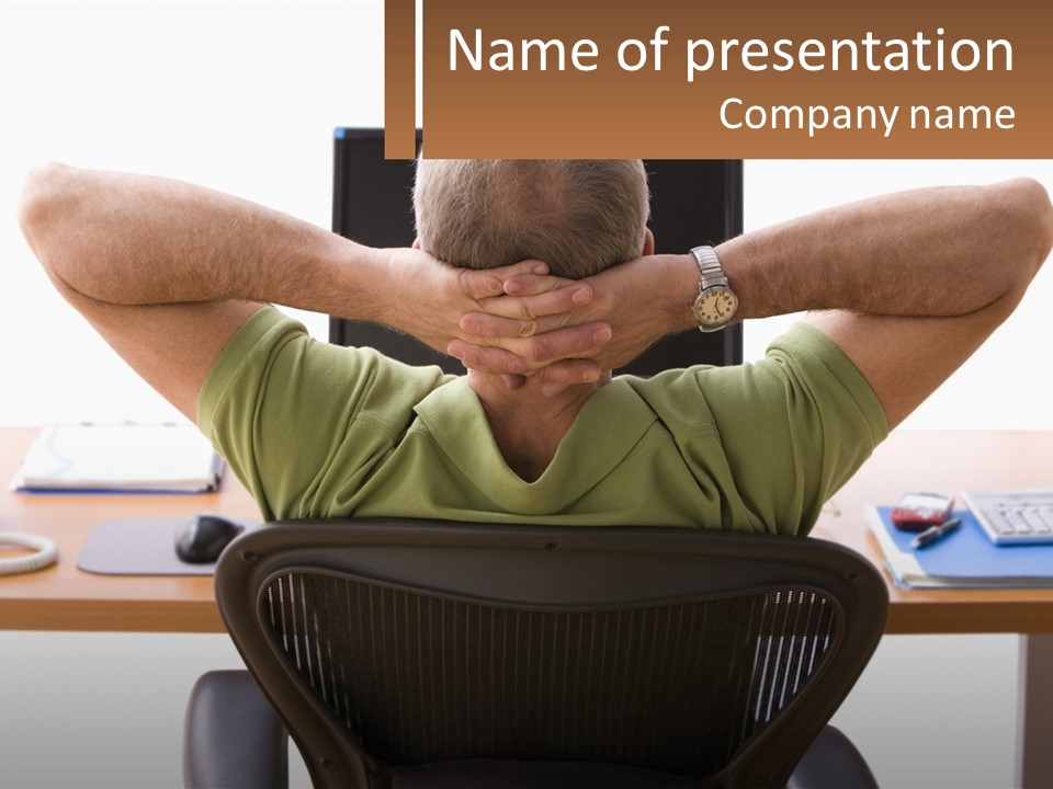 Caucasian Relaxing Portable PowerPoint Template