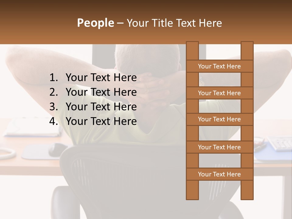 Caucasian Relaxing Portable PowerPoint Template