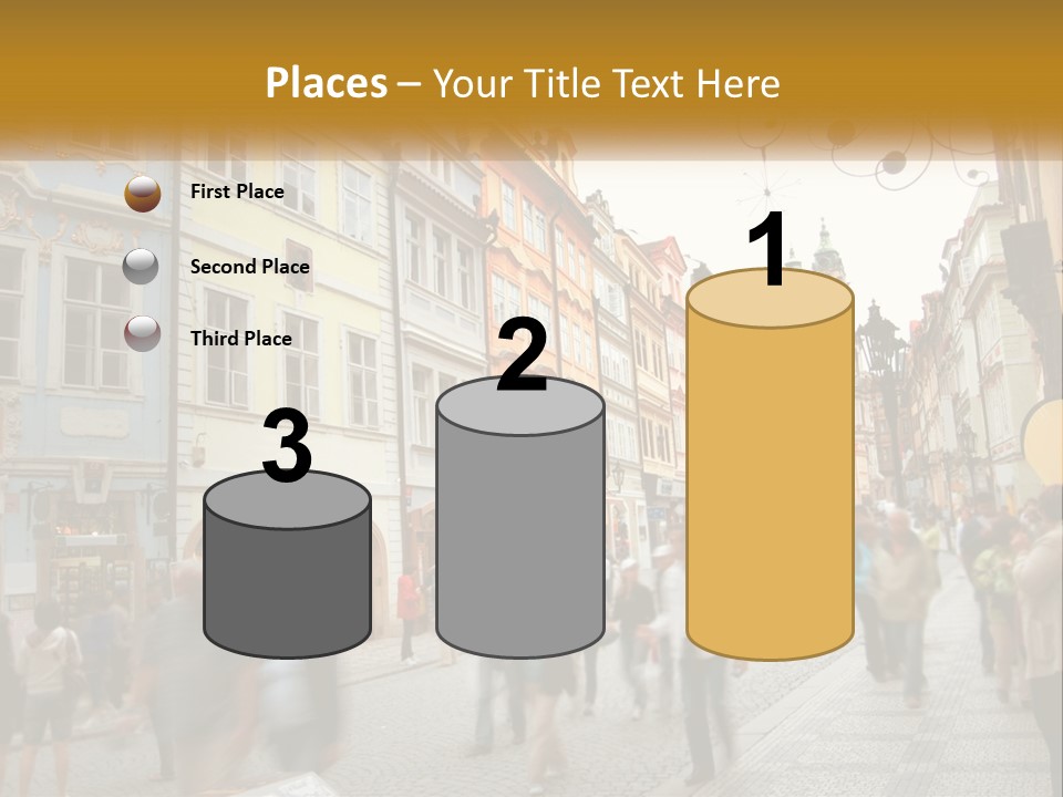 Crowded Street Many PowerPoint Template