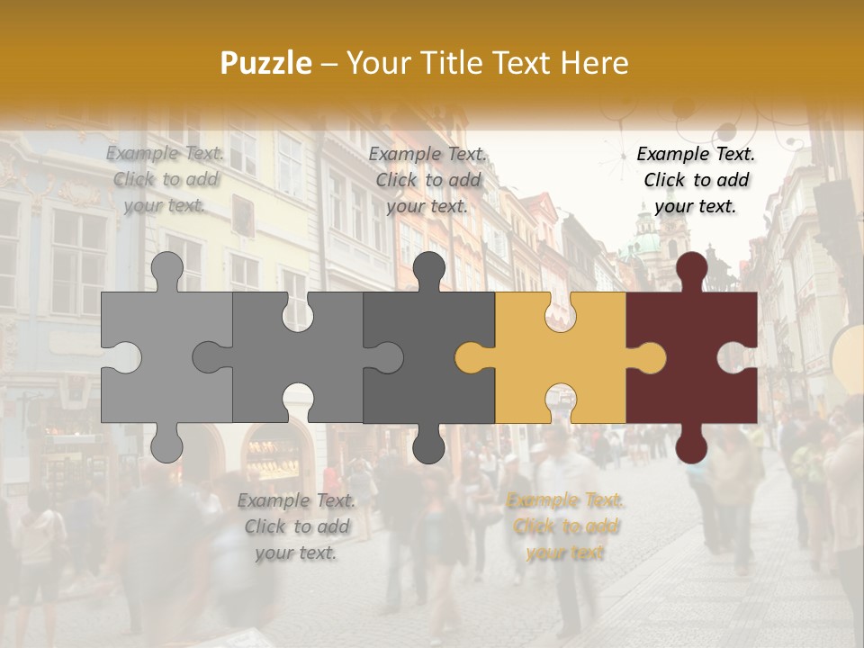 Crowded Street Many PowerPoint Template