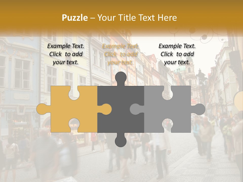 Crowded Street Many PowerPoint Template