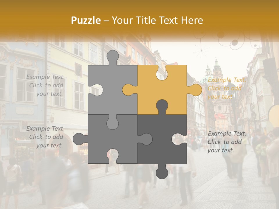 Crowded Street Many PowerPoint Template