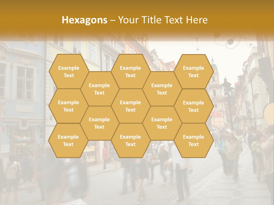 Crowded Street Many PowerPoint Template