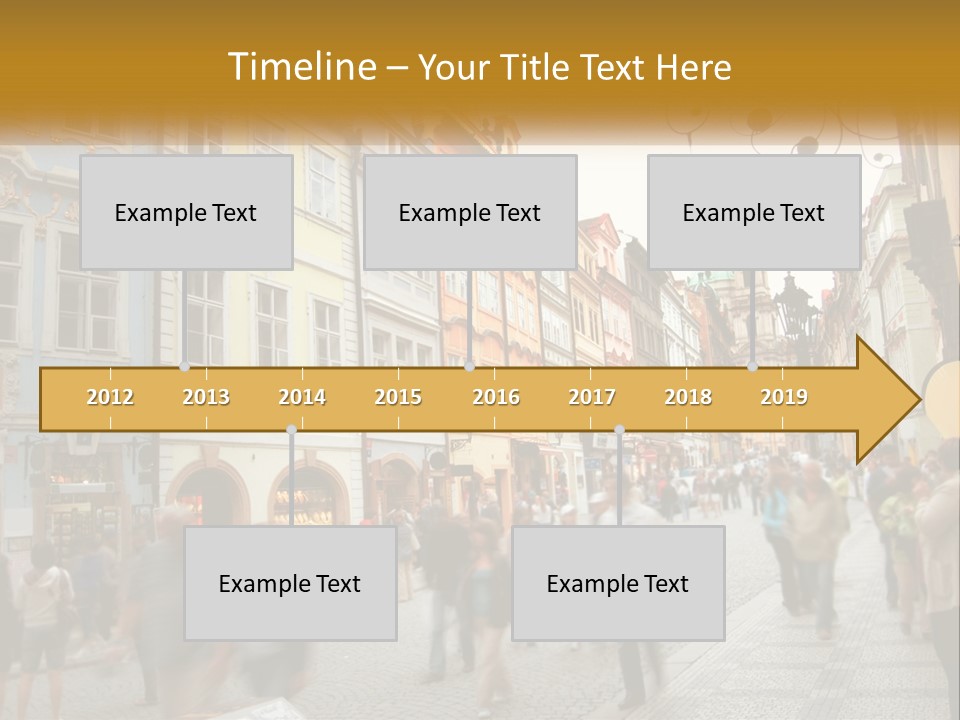 Crowded Street Many PowerPoint Template