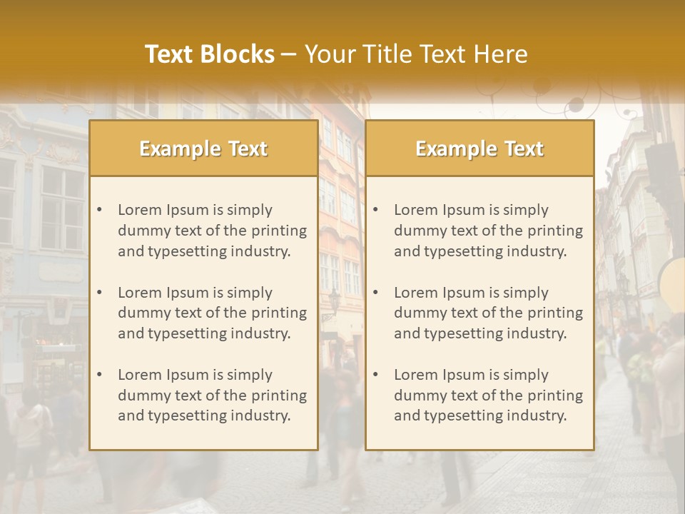 Crowded Street Many PowerPoint Template