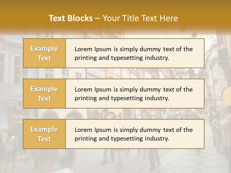 Crowded Street Many PowerPoint Template