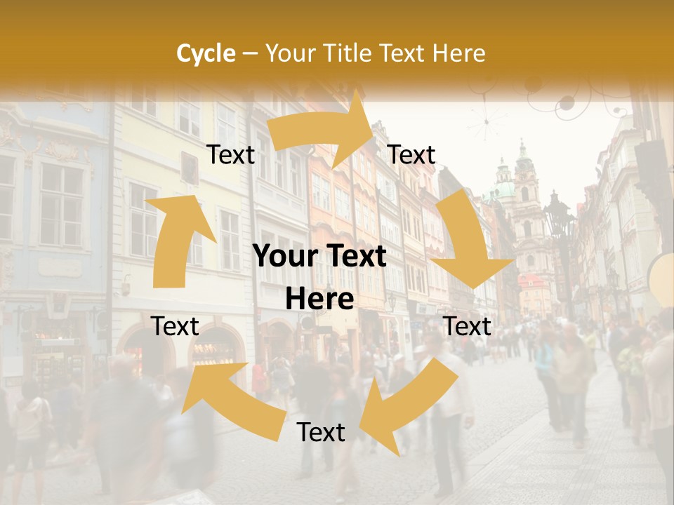 Crowded Street Many PowerPoint Template