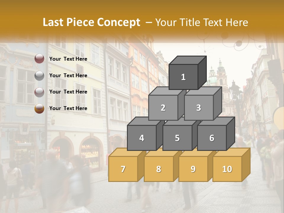 Crowded Street Many PowerPoint Template