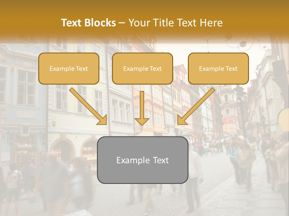 Crowded Street Many PowerPoint Template