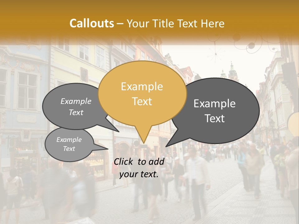 Crowded Street Many PowerPoint Template