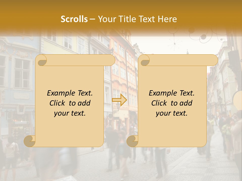 Crowded Street Many PowerPoint Template