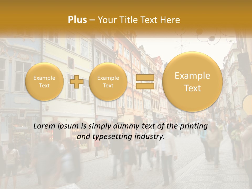 Crowded Street Many PowerPoint Template