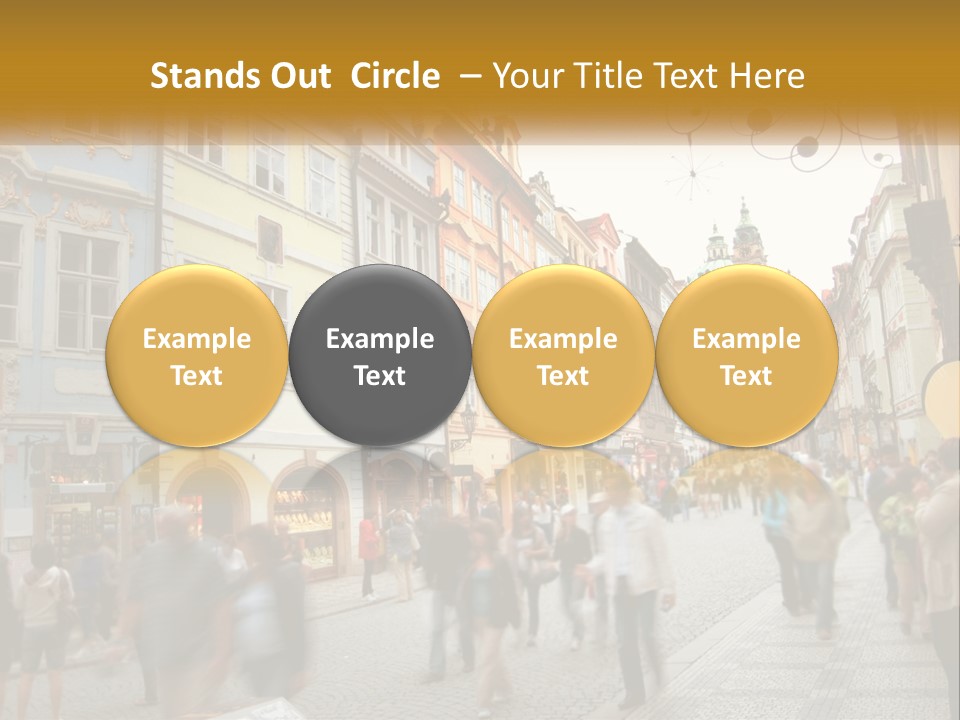 Crowded Street Many PowerPoint Template