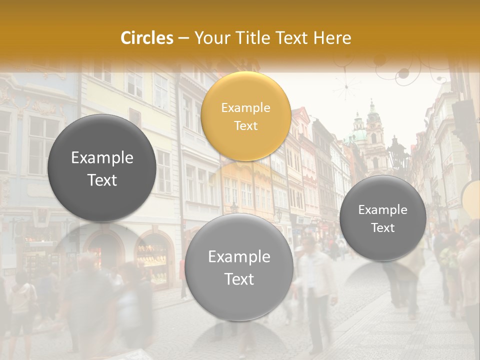 Crowded Street Many PowerPoint Template