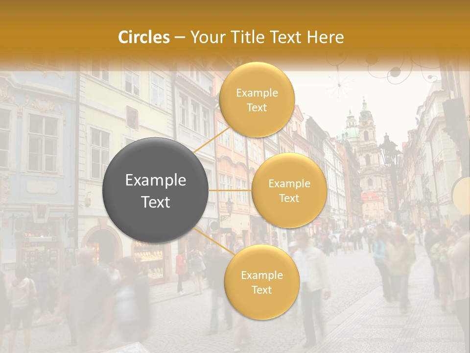 Crowded Street Many PowerPoint Template
