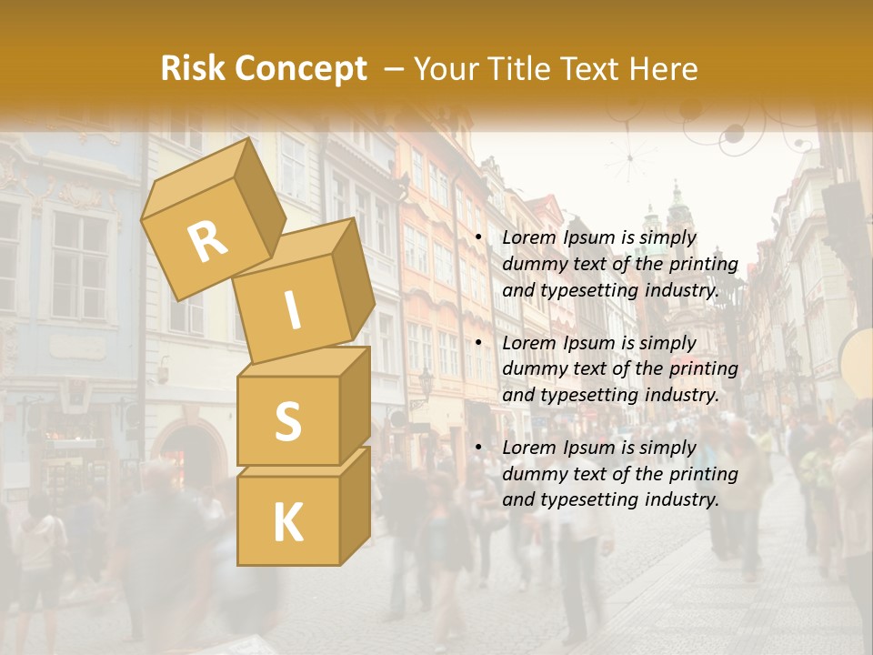 Crowded Street Many PowerPoint Template