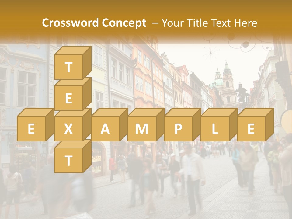 Crowded Street Many PowerPoint Template