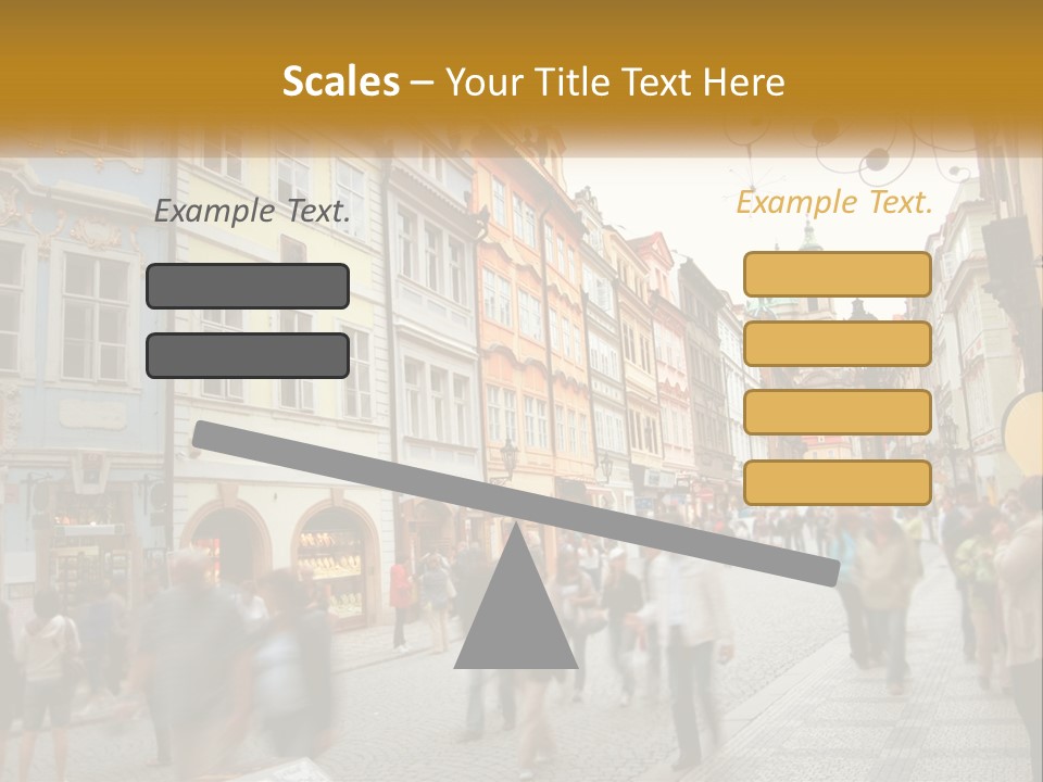Crowded Street Many PowerPoint Template